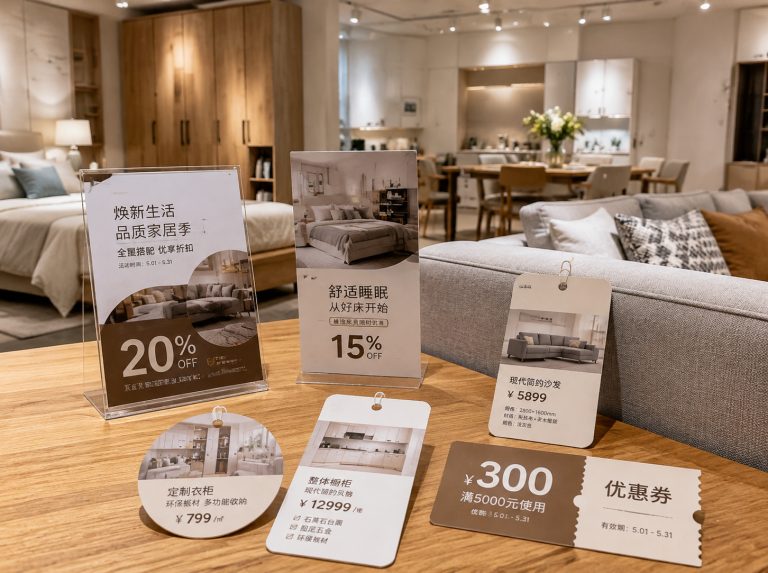 河东区家具门店单页海报与吊牌